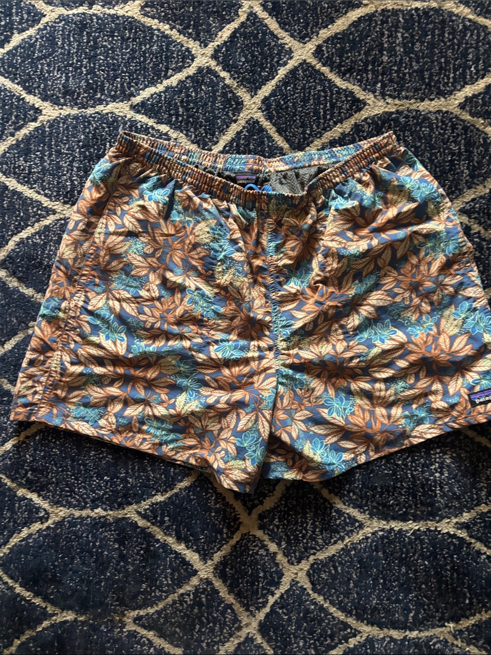Patagonia Floral Swim Shorts - Blue & Brown